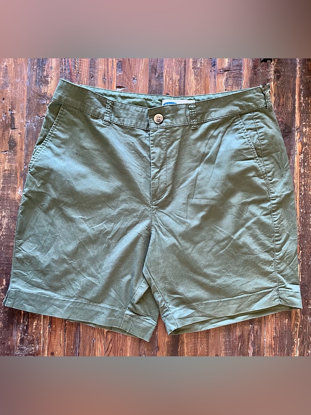 Old Navy Trio of High Waist Everyday Shorts: Tan,Gray, Green Sz 12 EUC - Picture 7 of 16